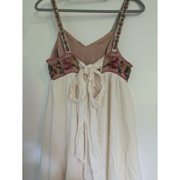 Anthropologie Zehavale Norrbotten Dress Copper Red Pink Embroidery Beaded Size 6 - Picture 6 of 11